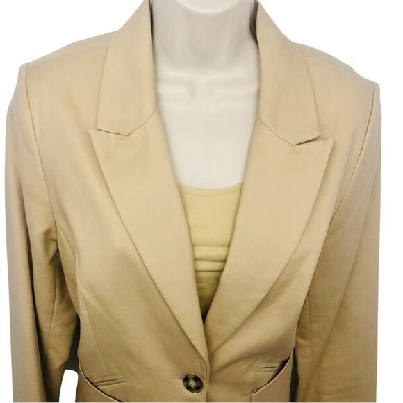 Jules & Leopold Tan Blazer Single Button Patch Pockets Normcore Office Attire - Picture 6 of 16